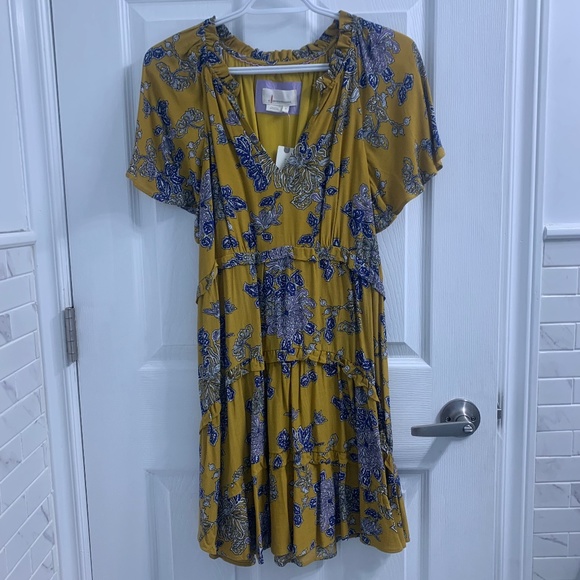 Anthropologie Yellow/Blue Sundress Size S - Picture 1 of 3